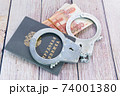 Labor book, handcuffs and money. Responsibility for violation of labor laws. Russian translation: Labor book 74001380