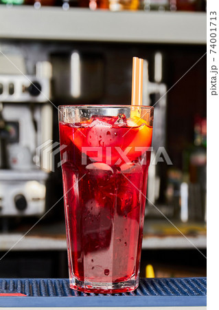 Cherry Long Island Iced Tea on the bar Cherry Long Island Iced Tea on the bar 74001713