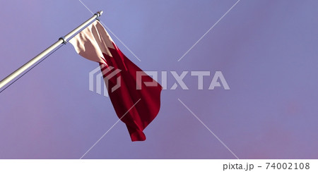 3d rendering of the national flag of the Qatar 3d rendering of the national flag of the Qatar 74002108