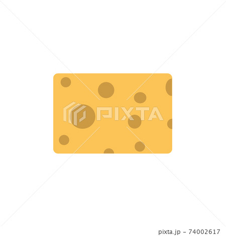 Vector illustration chesse piece design icon isolated whit sign. Simple yellow element square food shape. Health chesse hole parmesan slice good. Natural edam organic Vector illustration chesse piece design icon isolated whit sign. Simple yellow element square food shape. Health chesse hole parmesan slice good. Natural edam organic 74002617