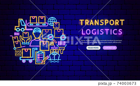Transport Logistics Neon Banner Design 74003673