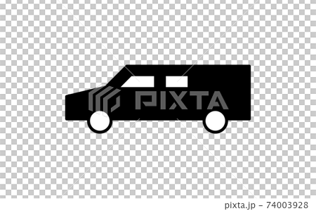 黑色和白色的葬禮圖標，靈車 74003928