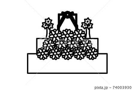 白黒の葬儀アイコン、祭壇 74003930