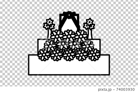 白黒の葬儀アイコン、祭壇 74003930