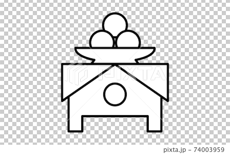 白黒の葬儀アイコン、枕団子 74003959