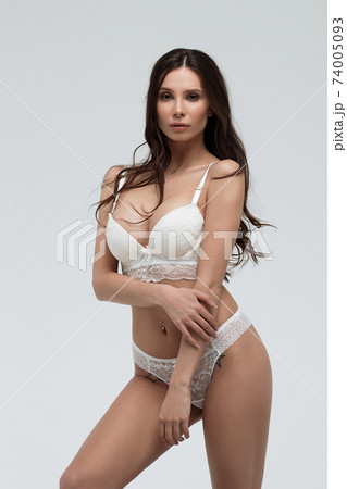 Sexy female underwear model isolated on white - Stock Illustration  [41000569] - PIXTA