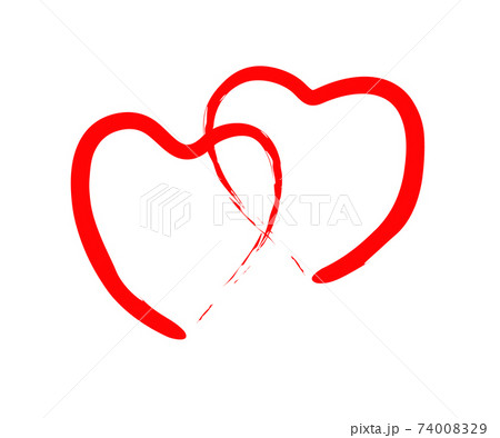 Vector Heart shape frame with brush painting isolated Vector Heart shape frame with brush painting isolated 74008329