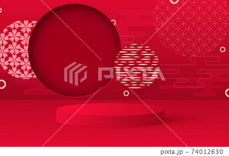 3d render of love valentine stages background or texture. Bright red festive podium or pedestal backgrounds. Vector illustration 3d render of love valentine stages background or texture. Bright red festive podium or pedestal backgrounds. Vector illustration 74012630