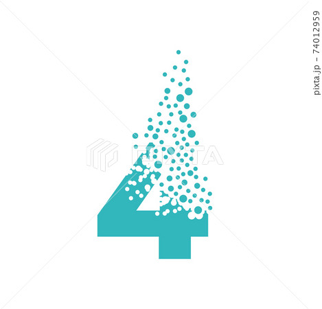 Number 4 dispersing into a cloud of bubbles. Four Number 4 dispersing into a cloud of bubbles. Four 74012959