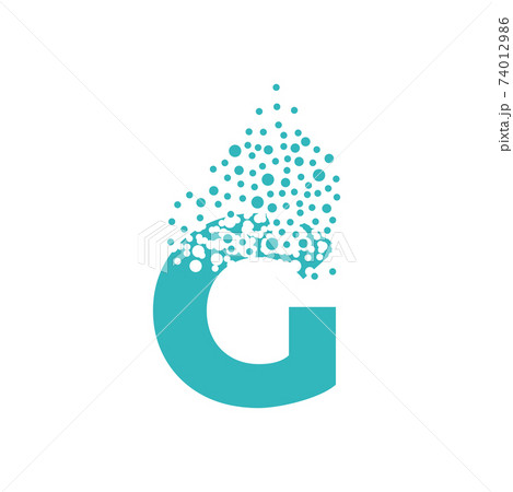 Letter G dispersing into a cloud of bubbles 74012986