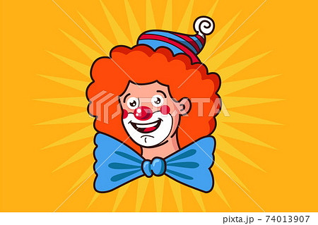 kind clown face with big bow tie. kind clown face with big bow tie. 74013907