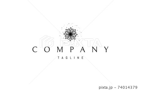 Vector logo on which an abstract image of a flower pattern in the form of a galaxy. 74014379