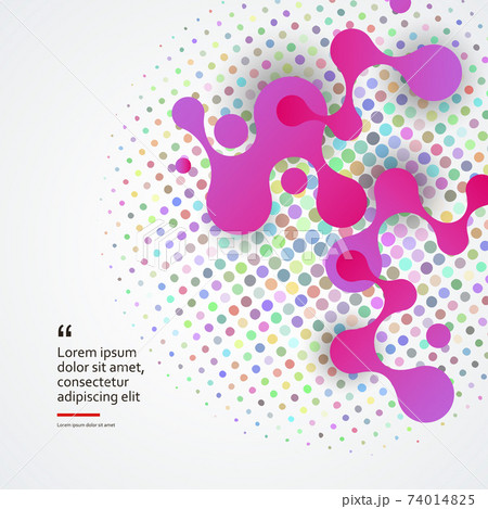 Abstract pink volumetric large molecules with bright circles white background. Modern logotype icon dna Abstract pink volumetric large molecules with bright circles white background. Modern logotype icon dna 74014825