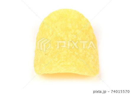 Delicious potato chips, isolated on white background. 74015570