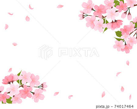 花びらが散る桜の背景素材のイラスト素材