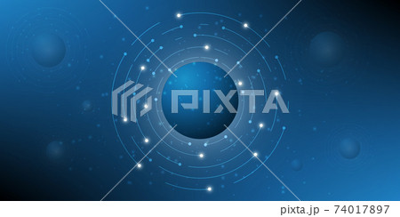 Digital hi tech with circle and particles design. 74017897