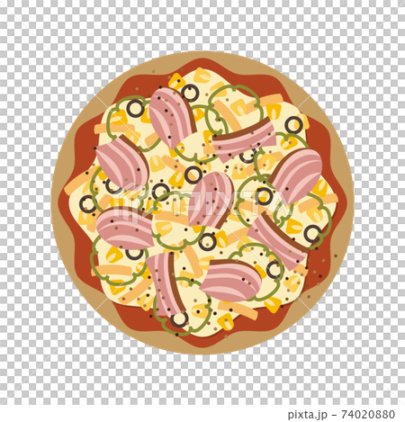 ベーコンとコーンのピザ イラストのイラスト素材 7400 ベーコンとコーンのピザ イラストのイラスト素材 7400