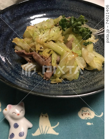 野菜炒め、妻の手作り家庭料理、家庭で楽しむ夕ご飯、幸せ家族 野菜炒め、妻の手作り家庭料理、家庭で楽しむ夕ご飯、幸せ家族 74021406