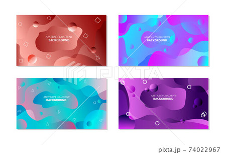 Set of Memphis Style Covers. Flat Vector Illustrations for Background, Brochures, Posters and Banners. 74022967