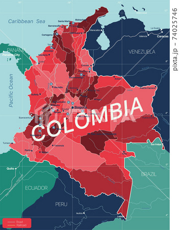 Columbia country detailed editable map 74025746