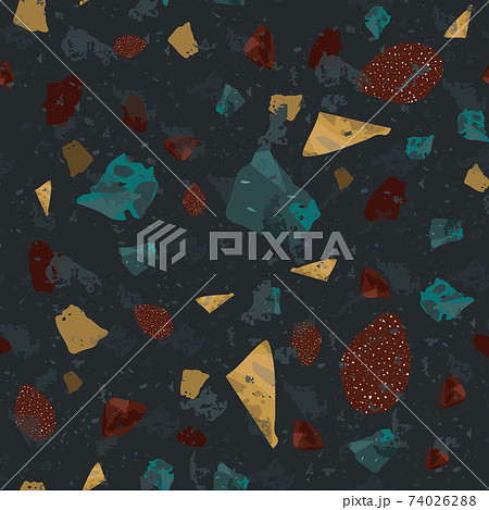 Terrazzo seamless pattern. Dark classic flooring t Terrazzo seamless pattern. Dark classic flooring t 74026288