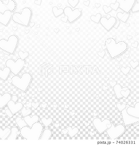 White heart love confettis. Valentine's day vignet White heart love confettis. Valentine's day vignet 74026331