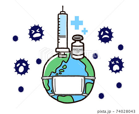 Earth And Vaccine Virus Stock Illustration