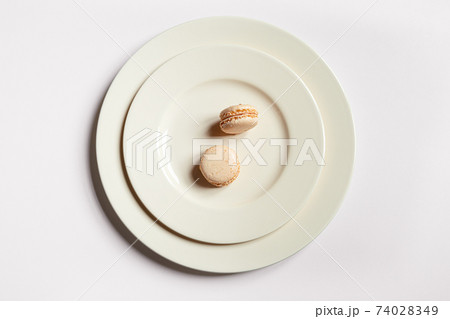 Minimalist composition with two macaroons 74028349