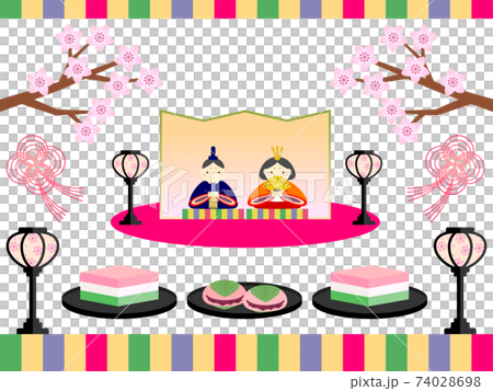 Hinamatsuri, peach festival material set 74028698