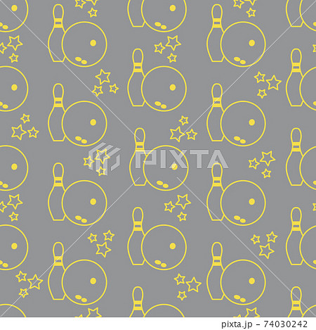 Seamless pattern with bowling pins and bowls. Seamless pattern with bowling pins and bowls. 74030242