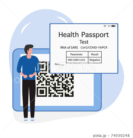 Vector New normal QR code Health Passport Immunity Vector New normal QR code Health Passport Immunity 74030248