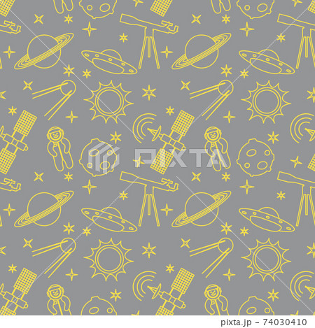 Cartoon space seamless pattern. Astronomy. Science Cartoon space seamless pattern. Astronomy. Science 74030410