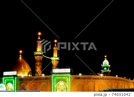 Shrine of Imam Hussain ibn Ali at night, Karbala Iraq Shrine of Imam Hussain ibn Ali at night, Karbala Iraq 74031042