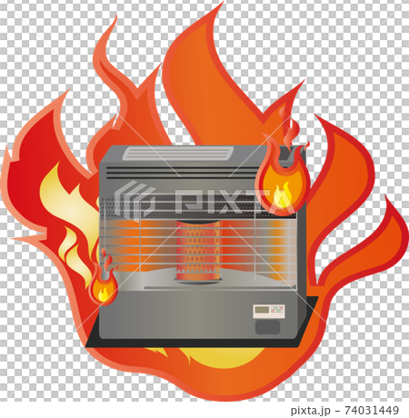 Image of a home appliance fire accident in an oil stove 74031449