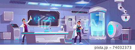 Scientists in lab experiment, scientific research 74032373