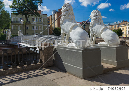 Lions bridge on Griboyedov channel 74032995