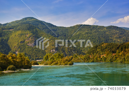 River Drina - national nature park in Serbia 74033079