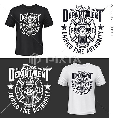 Fire, firefighters department t-shirt print mockup 74033397