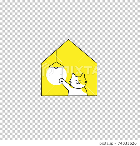 電気をつける猫 74033620