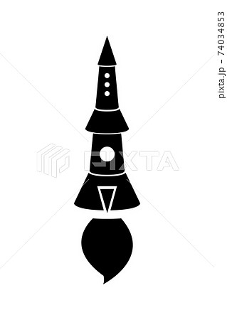 Rocket icon, black silhouette. Vector illustration isolated on white background 74034853