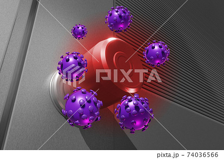 衛生喚起イメージ(アルミドア/3DCG) 74036566