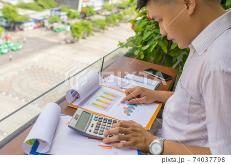 Business employee review financial report Business employee review financial report 74037798