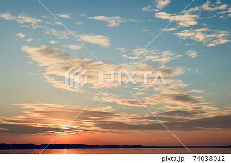 涸沼の夕景 涸沼の夕景 74038012