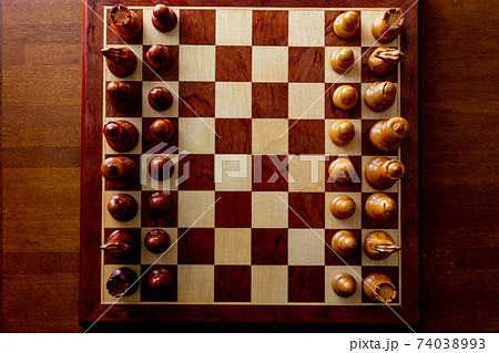 木製のチェス盤とチェスの駒 木製のチェス盤とチェスの駒 74038993