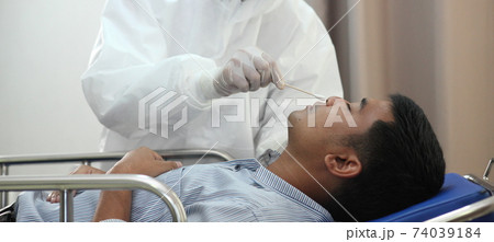Covid-19 concept. People wearing mask for protect cough with Covid-19 virus outbreak, new normal Covid-19 concept. People wearing mask for protect cough with Covid-19 virus outbreak, new normal 74039184