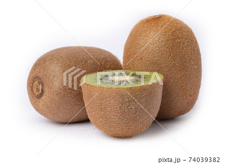 fresh kiwi fruits on the white background fresh kiwi fruits on the white background 74039382