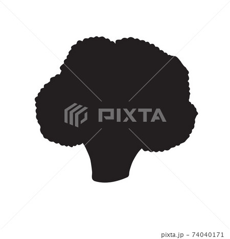 Vector Hand Drawn Broccoli Silhouetteのイラスト素材