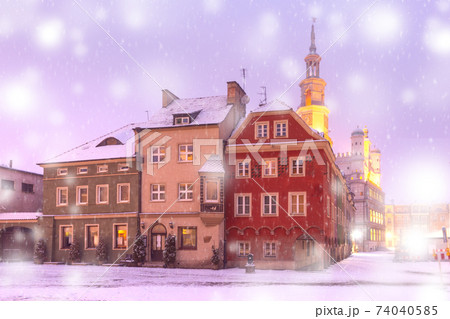 Night Old Town of Poznan, Poland 74040585
