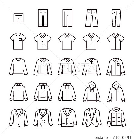 25アイコンセットNo.42（衣料品） 74040591