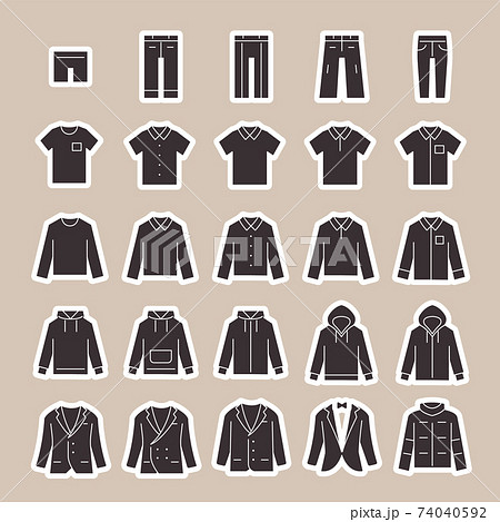 25アイコンセットNo.42-3（衣料品） 74040592